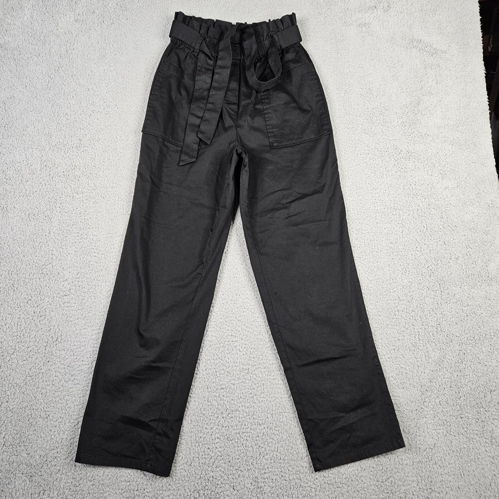 The Drop Women's Pamela Belted Black High rise Pant Size S NEW